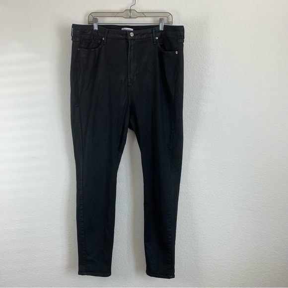 Good American womens black good legs coated jeans 22 - Picture 1 of 7